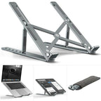 Premium Aluminum Foldable Laptop Stand | Sturdy, Adjustable, Portable | Silver & Black Smart Laptop Stand