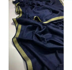 Pashmina Shawl Golden Zari Border For Women