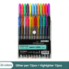 12-Color Neon Gel Pen Set, Bold Smooth Writing, for School & Office Use