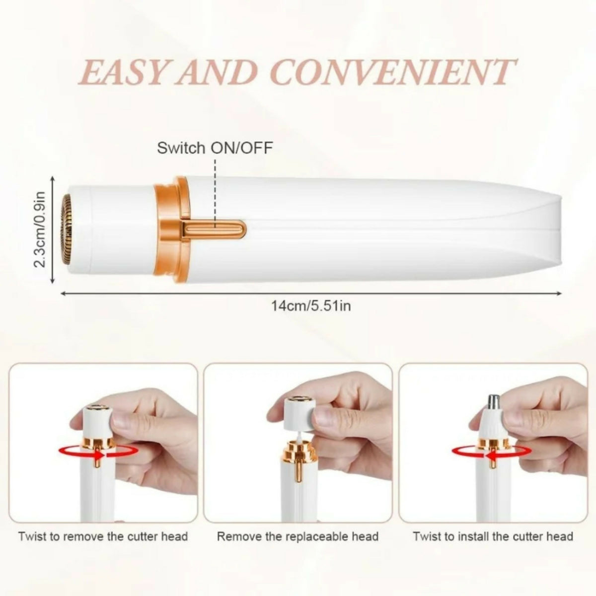 4-in-1 Electric Lady Shaver for Women | Rechargeable Cordless Hair Remover | Bikini Trimmer, Nose & Eyebrow Trimmer | For Face, Legs & Underarms