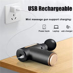 Massage Gun, Mini Deep Tissue with 6 Speed Levels and 4 Massage Heads