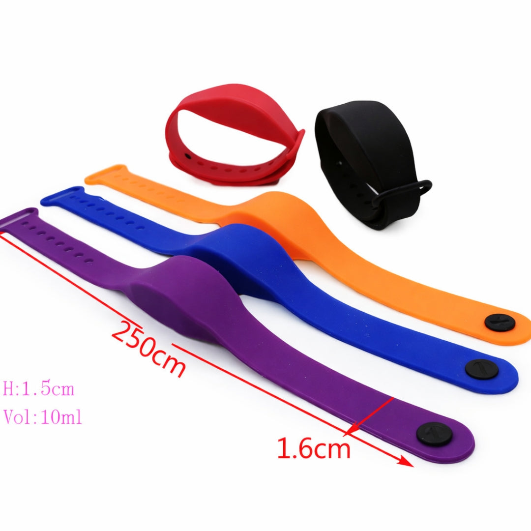 Hand Sanitizer Wristband, Silicone Refillable Travel Dispenser