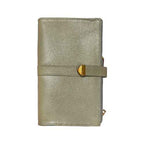 Ruvee silver leather wallet – metallic clutch design for stylish women