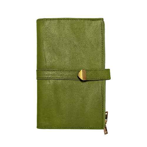Ruvee green leather clutch wallet for women – fresh, vibrant, and fashion-forward