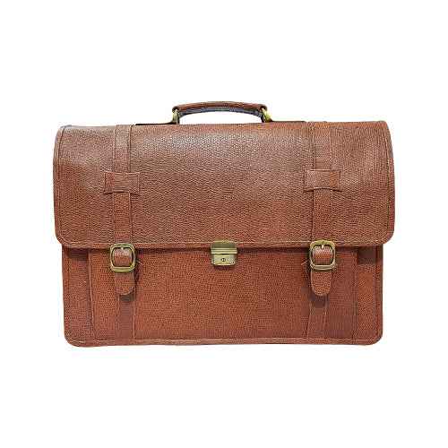 Front view of Harvard brown leather office bag combining style and durability