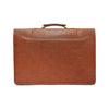 Back panel of Harvard executive bag in brown leather with smooth and professional finish