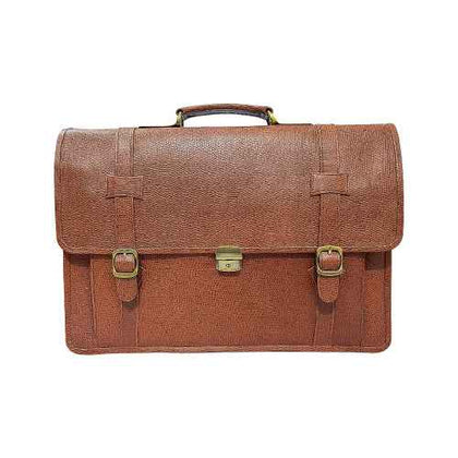 Front view of Harvard brown leather office bag combining style and durability