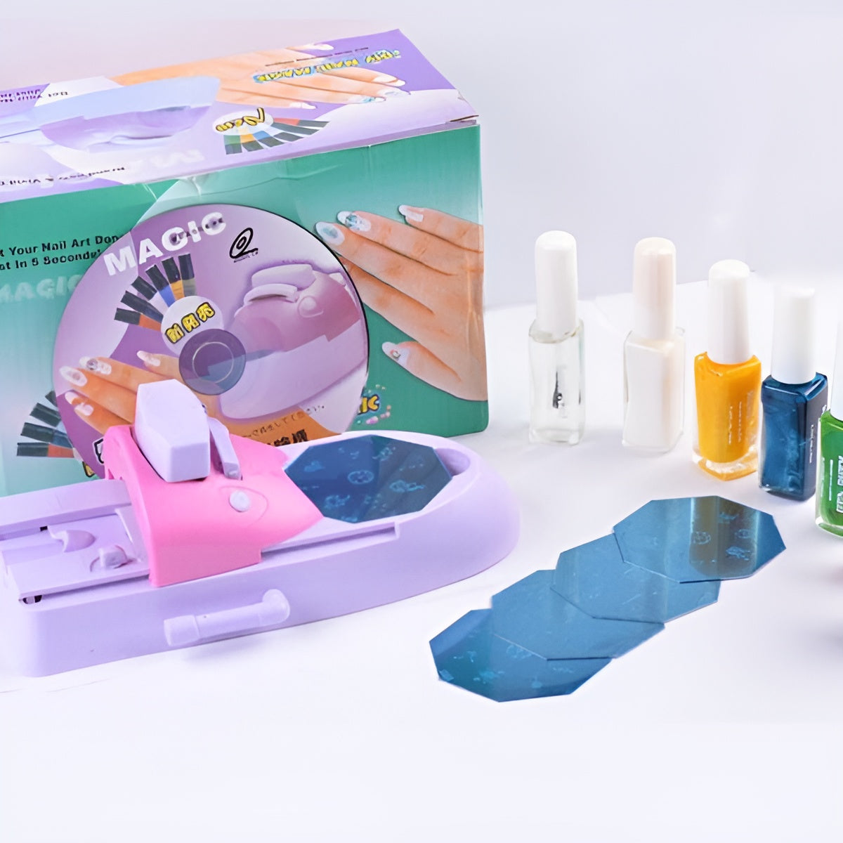 Nail Art Stamping Machine with Pattern Plates Nail Design Tool