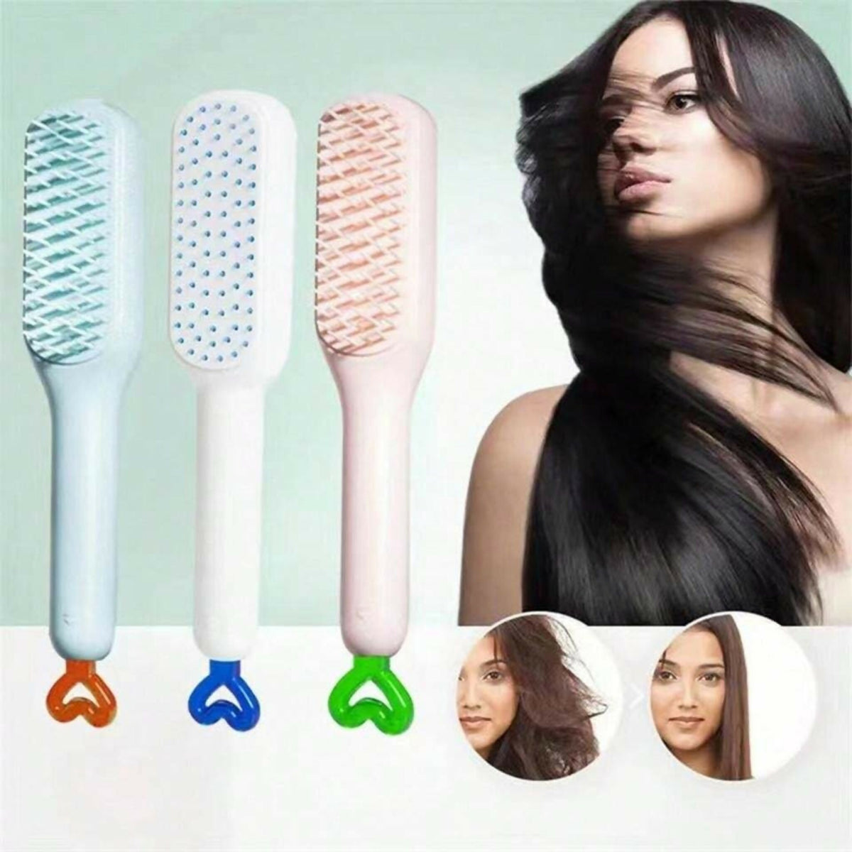 Self cleaning hair comb