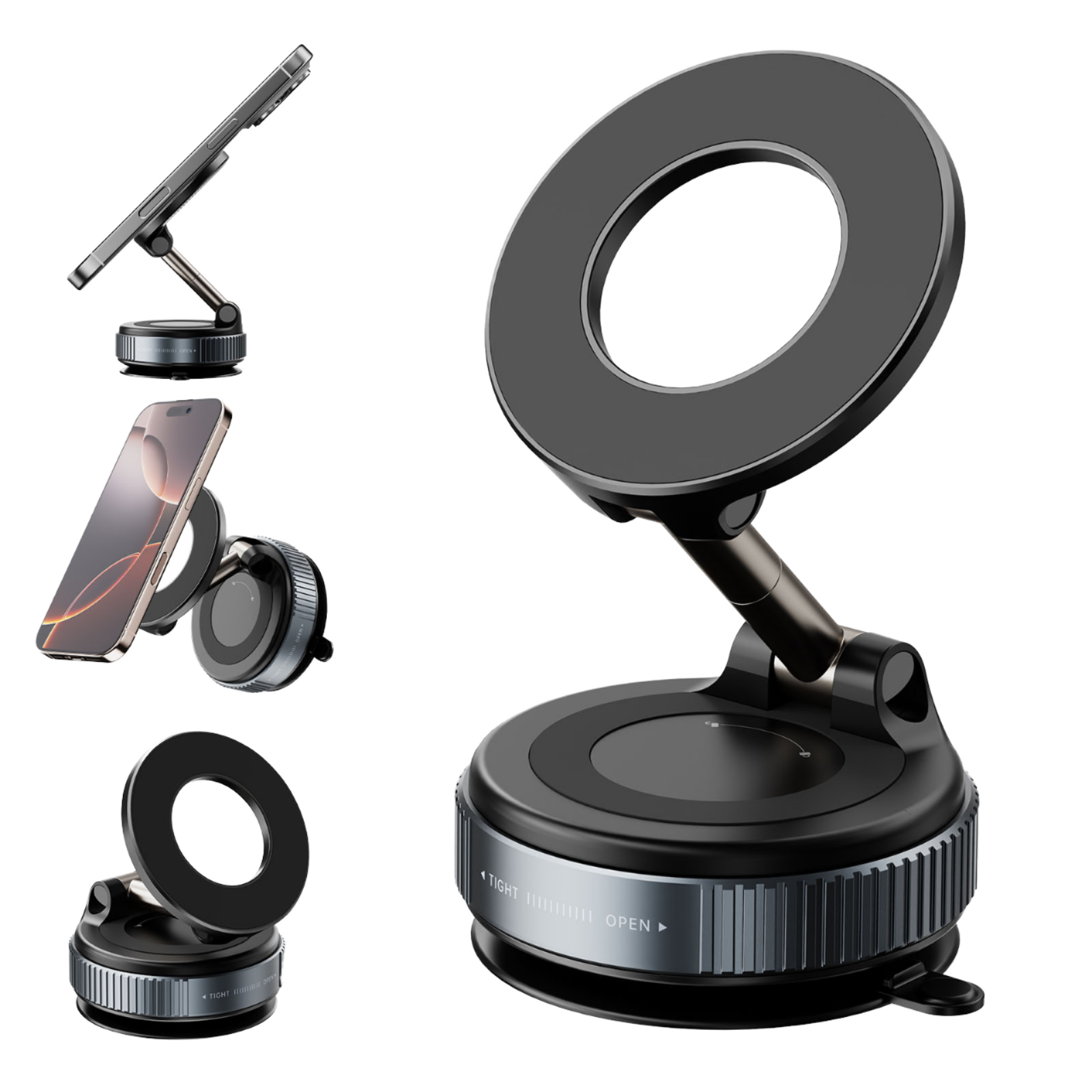 Adjustable Mobile Suction Holder,  Strong Grip Phone Mount for Car