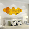 Acrylic Hexagon wall Decor Mirror (Silver/Golden)