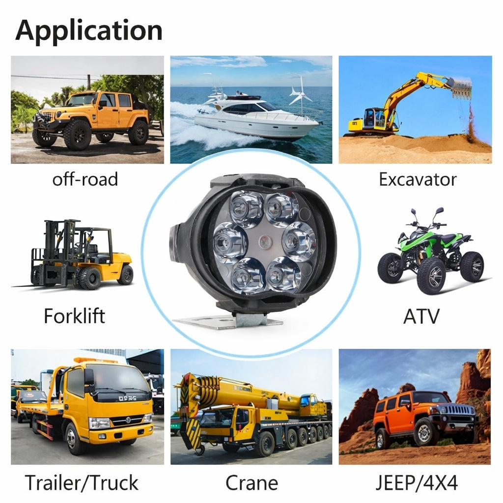 Headlight Spot Lights, LED Auxiliary Lights Waterproof 12V, for Motorcycle