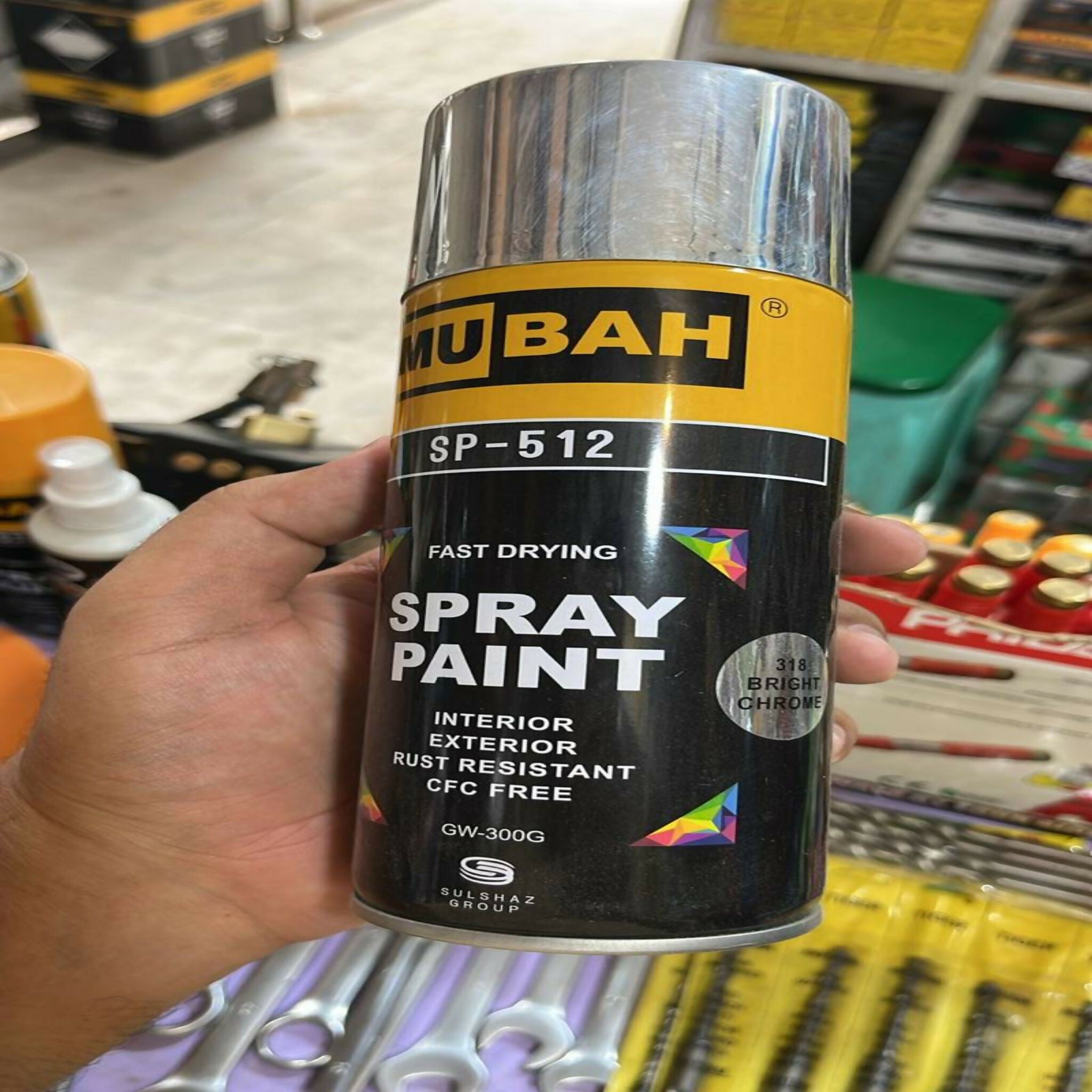 MUBAH Color Spray 300g – Quick-Dry Black Spray Paint | Fade-Resistant Smooth Finish