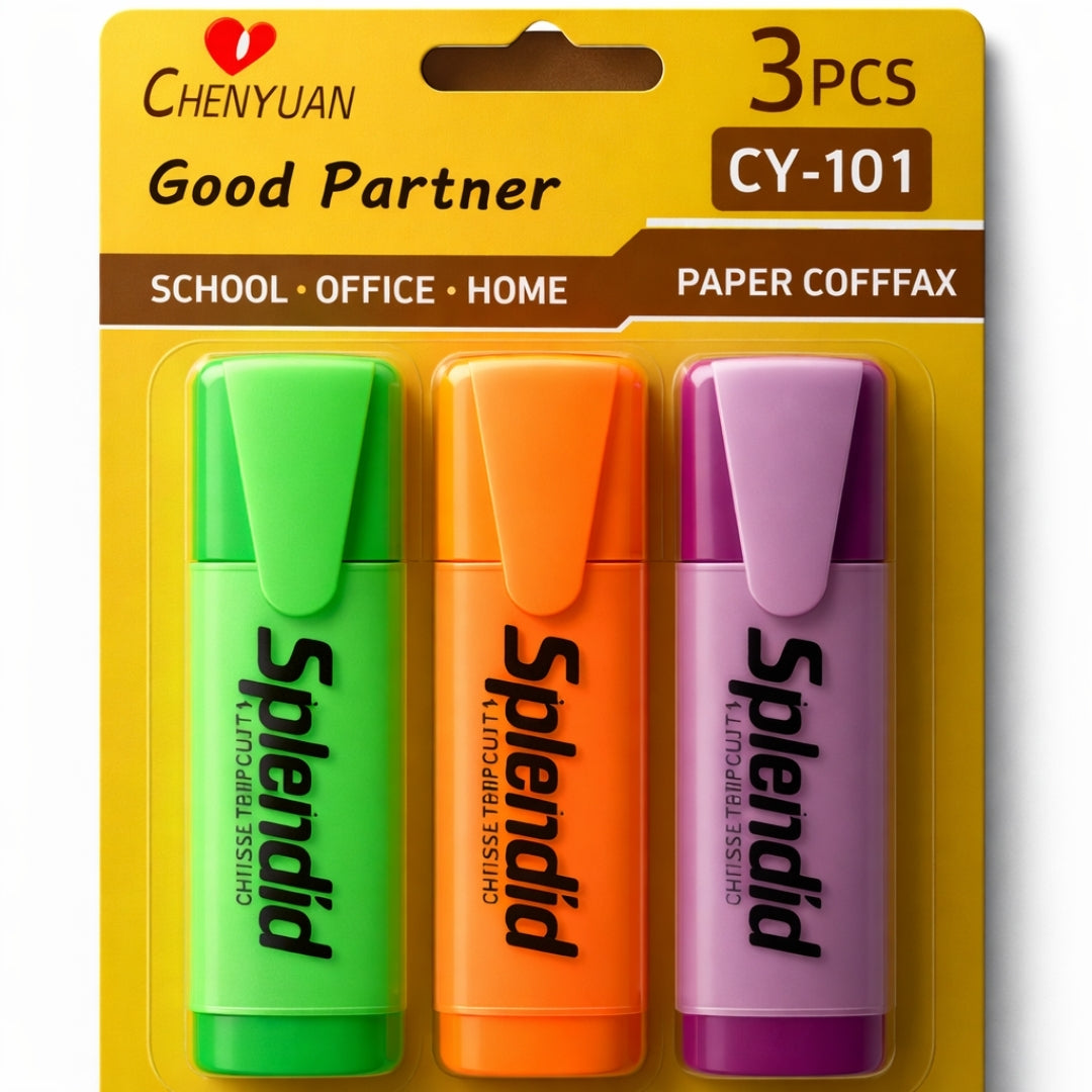 Highlighter Pen, Long Lasting Markers for Notes and Creative Work - 12 pcs