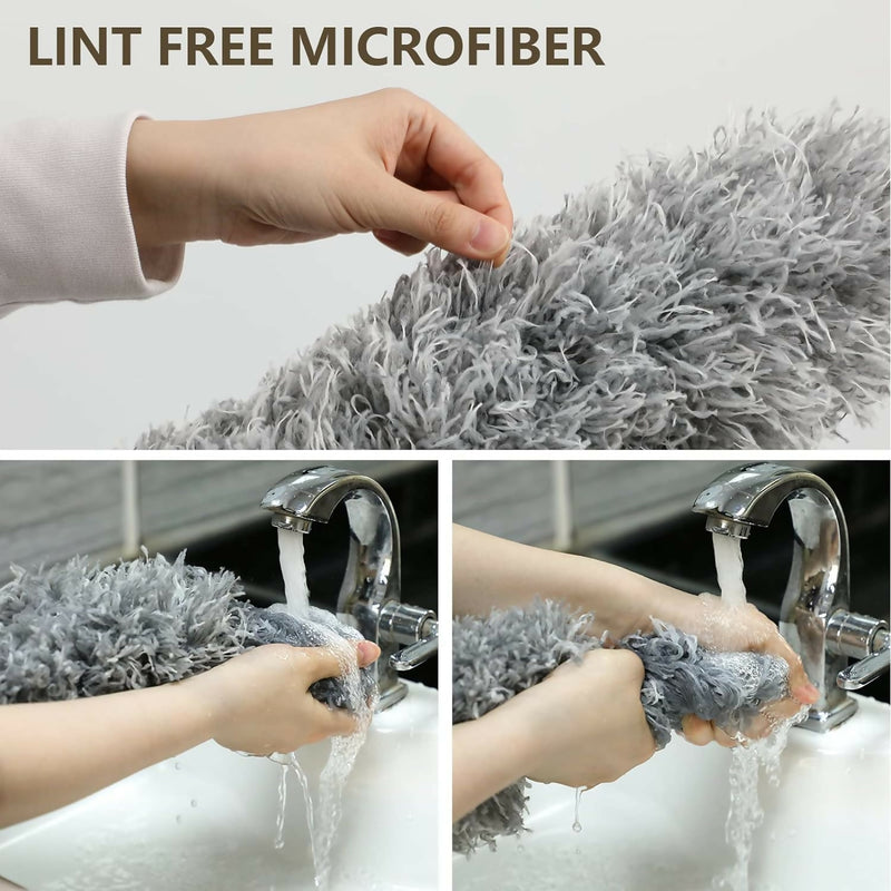 Grey Flexible Microfiber Duster – Bendable Long Reach Cleaning Brush for Home & Office