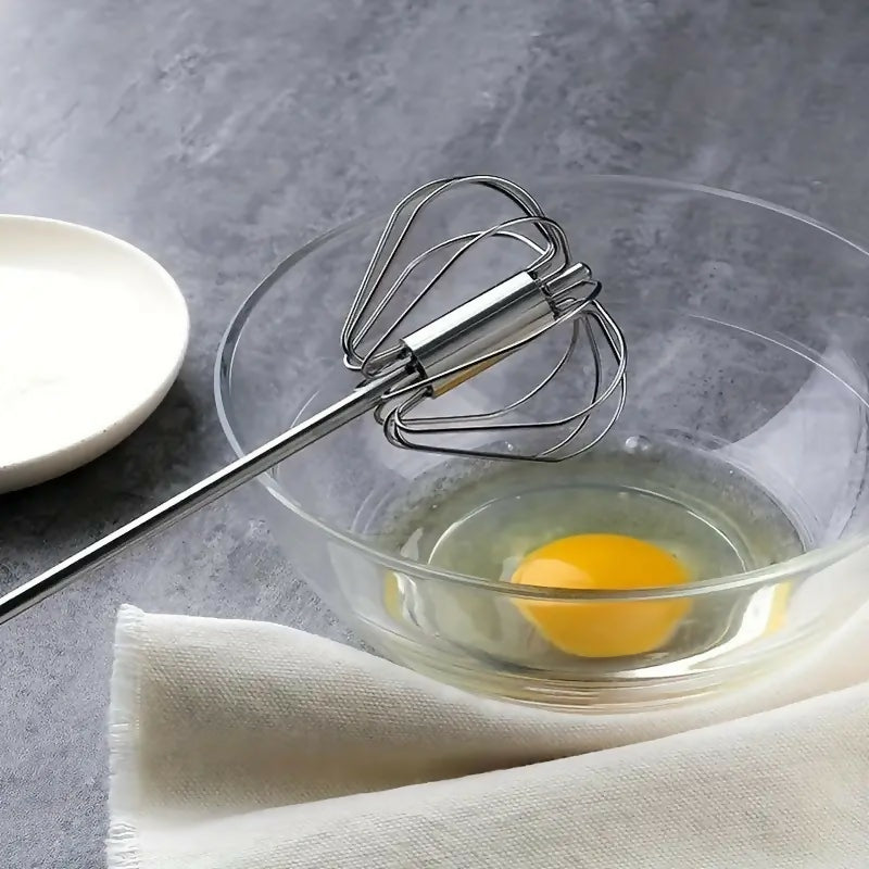 Hand Pressure Semi-Automatic Egg Beater Kitchen Accessories Tools Self Turning Cream Utensils Whisk Manual Mixer (30.5x6.5cm)