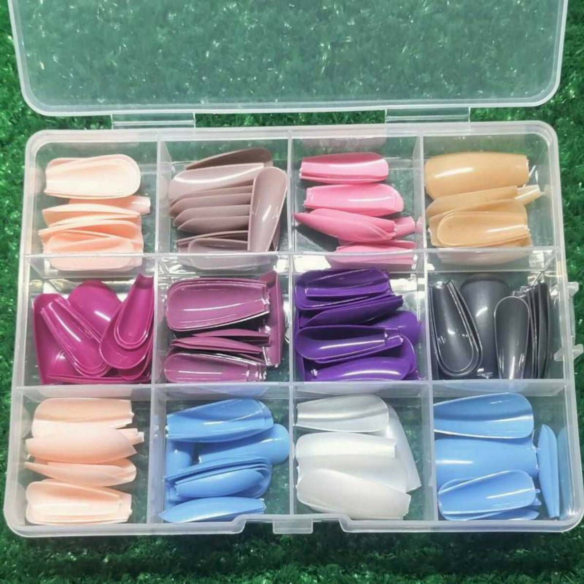 Reusable Fake Nails with Box – 144 Pcs Colorful Press-On Nails for Girls | Random Colors