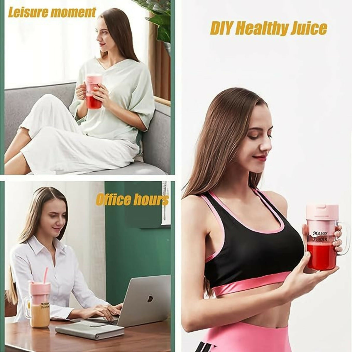 Mason Portable Mini juicer Blender With Straw Cup