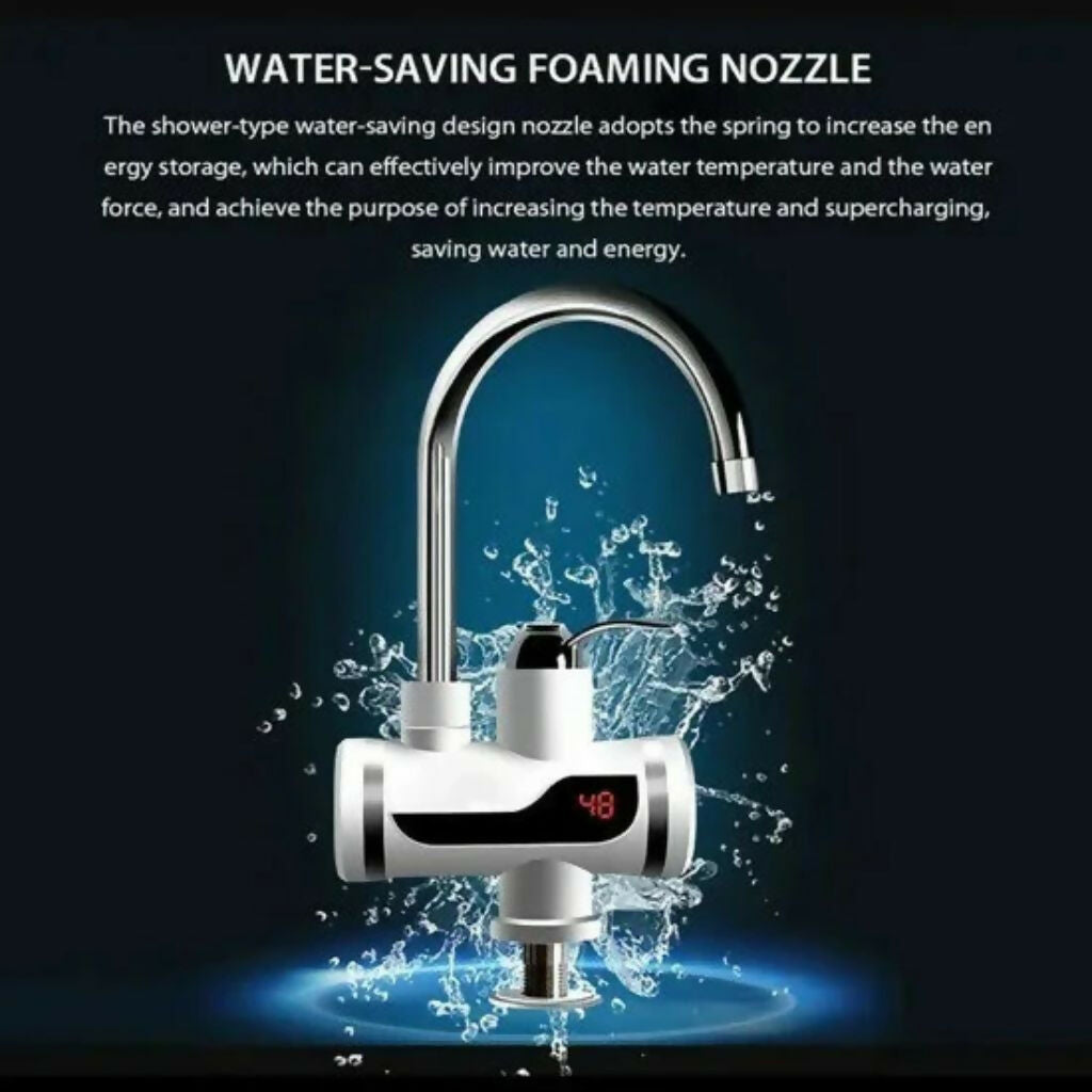 Instant Hot Water Tap, Electric Tankless Heater, Fast Heating for Kitchen