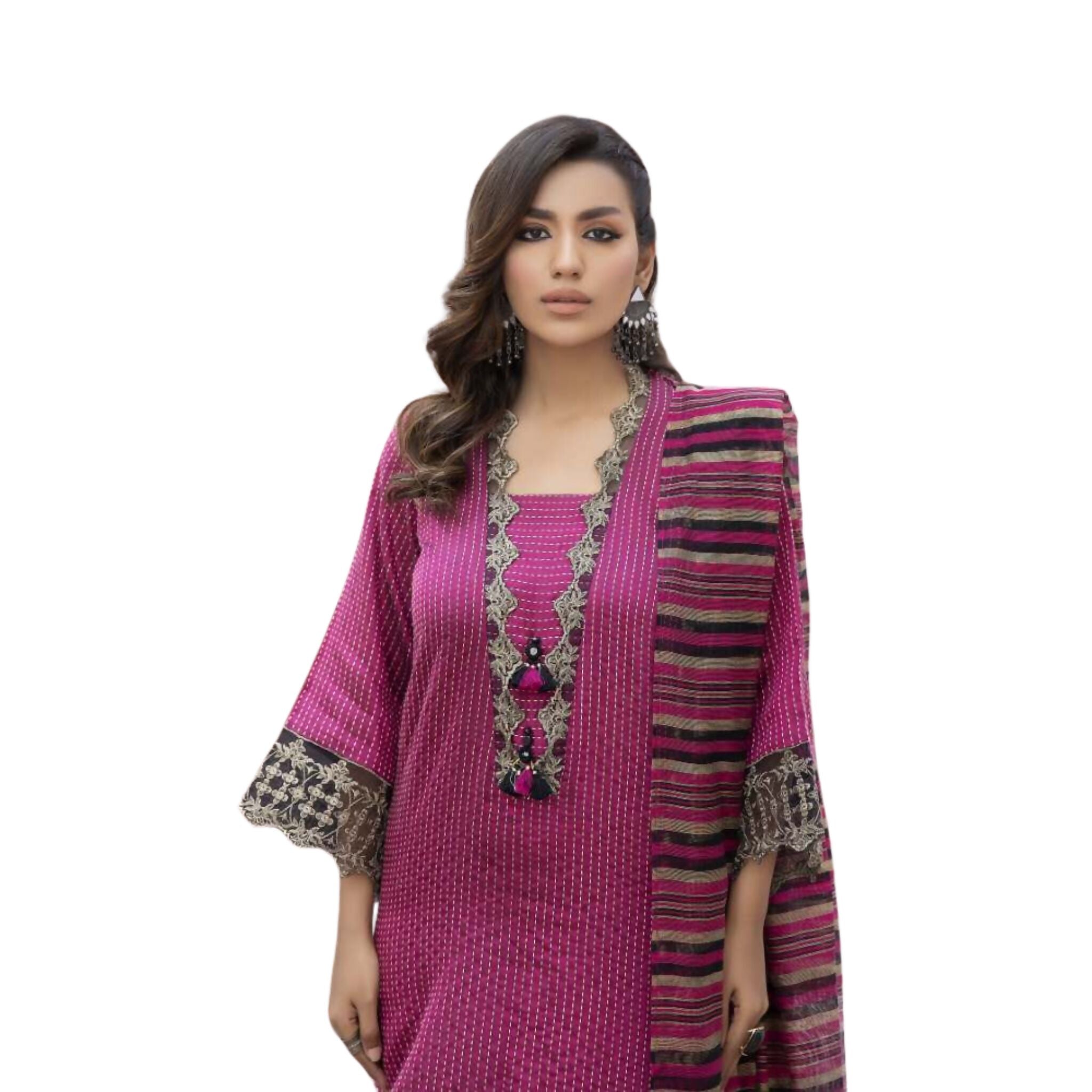 Suit, Luxurious Khadi Dobi Lawn Fabric with Intricate Embroidery, for Women
