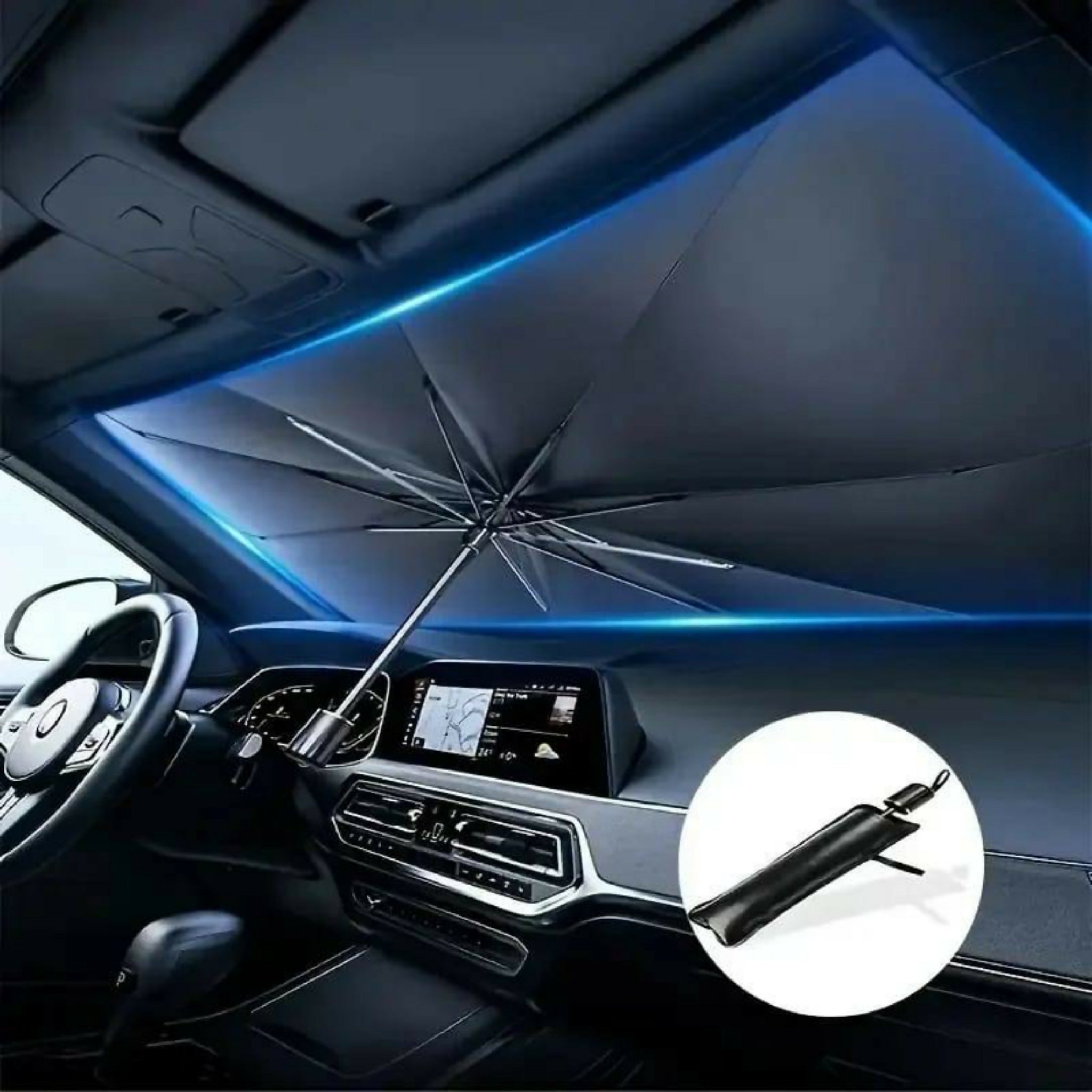 Premium Car Windshield Sun Shade Umbrella – Foldable UV & Heat Insulation Cover
