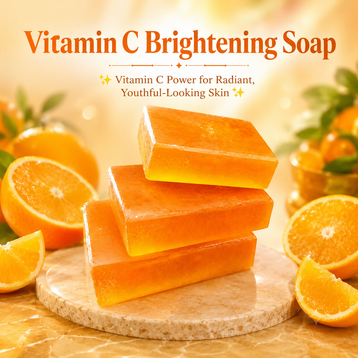 Instant Glow Vitamin C Brightening Soap – Organic Skin Brightening Soap for Glowing, Even-Toned & Healthy Looking Skin | Deep Cleansing & Daily Face & Body Care