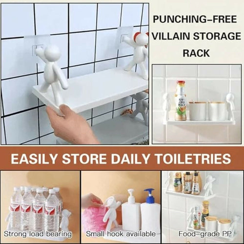 Multifunctional Self Adhesive Creative Character Shelves