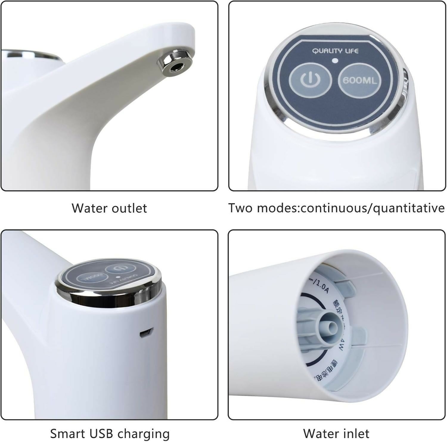 Mclassic MD-03 Touch Intelligent Electric Water Pump – Rechargeable Automatic Dispenser For Bottled Water With One-Touch Operation (Random Color)