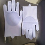 Silicone Dishwashing & Cleaning Pair Gloves – Reusable Heat Resistant Scrubber Gloves for Kitchen, Bathroom & Household Cleaning | Random Color