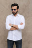 MEN'S PLAIN OFF WHITE COTTON CASUAL SHIRT