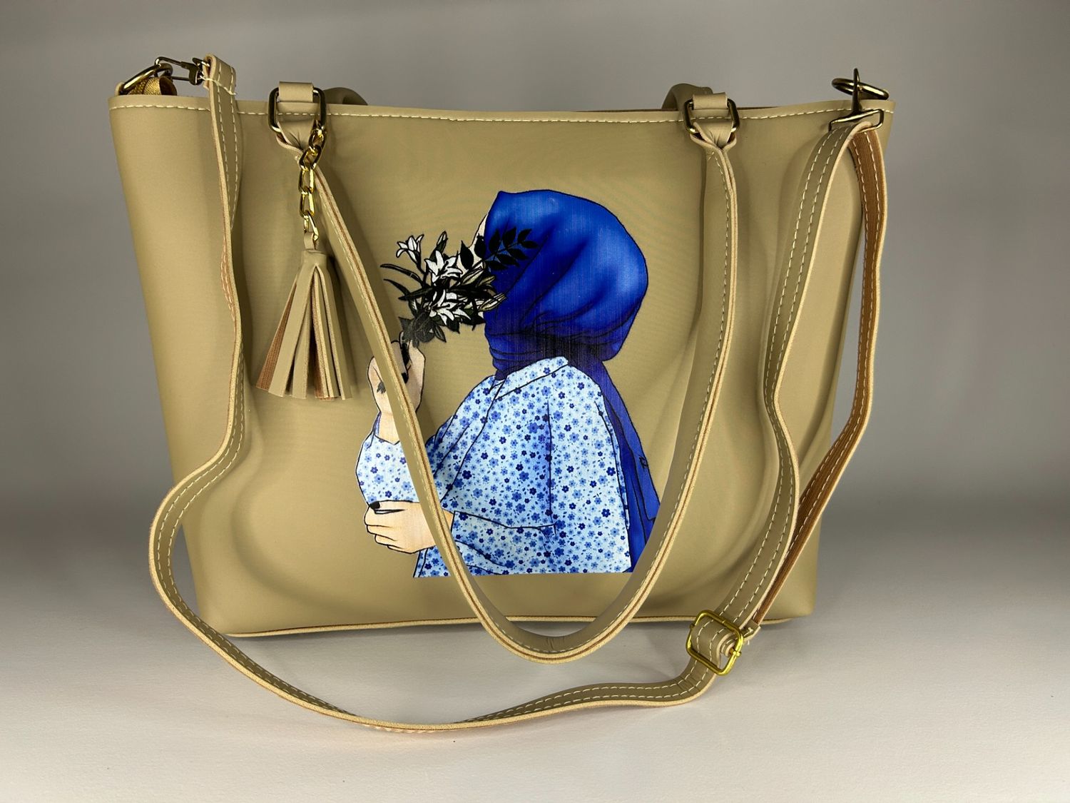 Minimalist Crossbody Bag – Khaki Gold