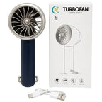 TurboFan Rechargeable Mini Cooling Fan | Portable Handheld USB Turbo Fan with 3 Speed Modes | Random color