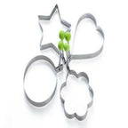 Pack of 4 Egg Pancake Shapers – Stainless Steel Star, Heart, Round & Flower Egg Moulds
