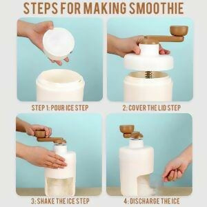 Manual Ice Shaver & Gola Ganda Maker – Portable Ice Crusher Machine for Home Use with Stainless Steel Blades