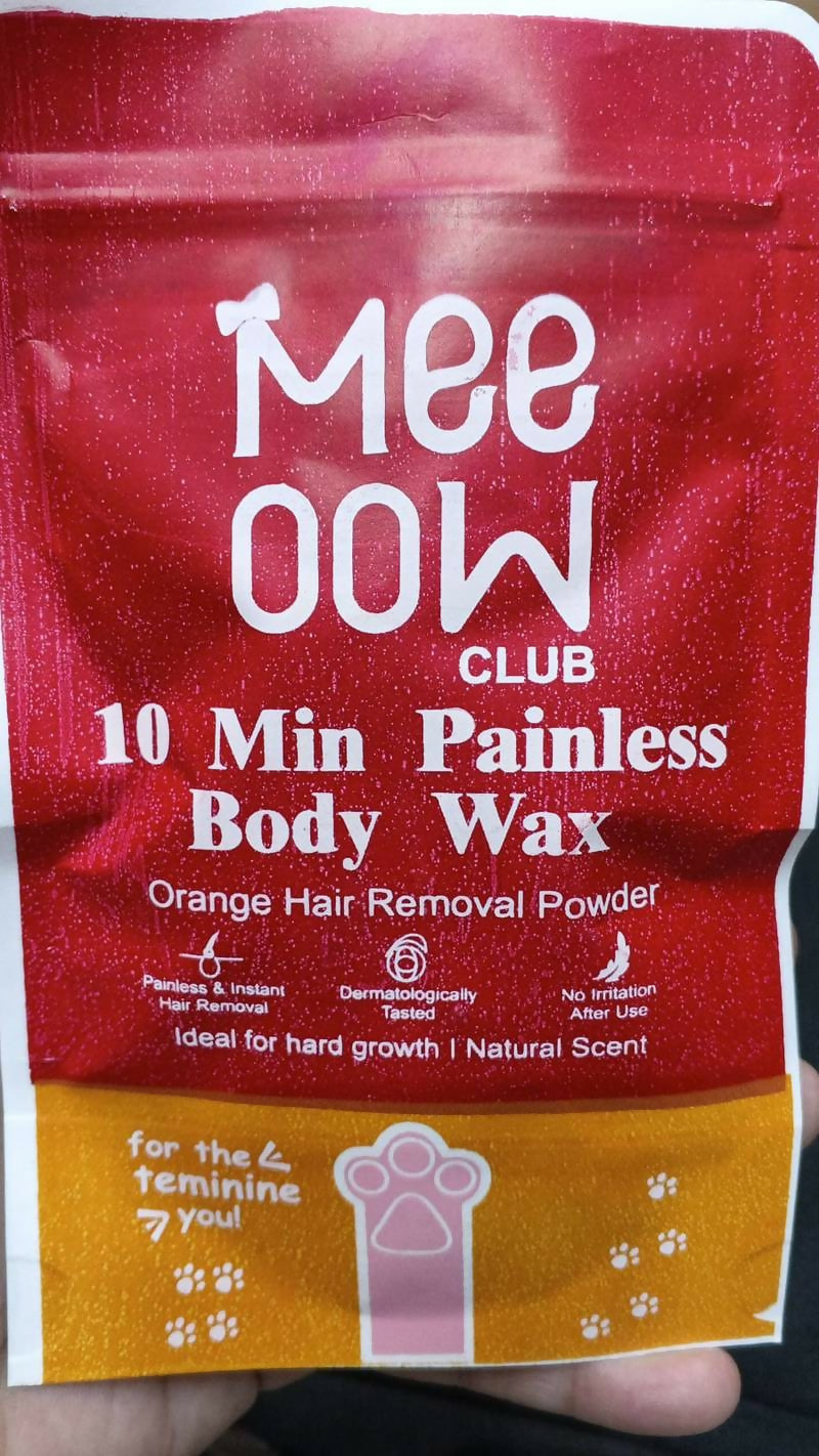 Meeoow Club 10 Min Painless Body Wax – Orange Hair Removal Powder for Smooth Skin – 100g