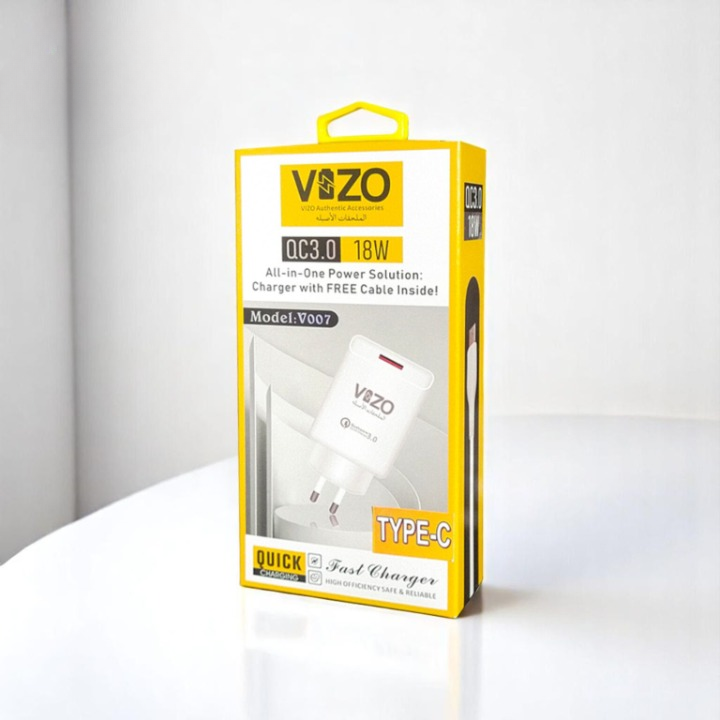 Adapter, Vizo V007 Type C Fast Charger 18W for Mobile Phone