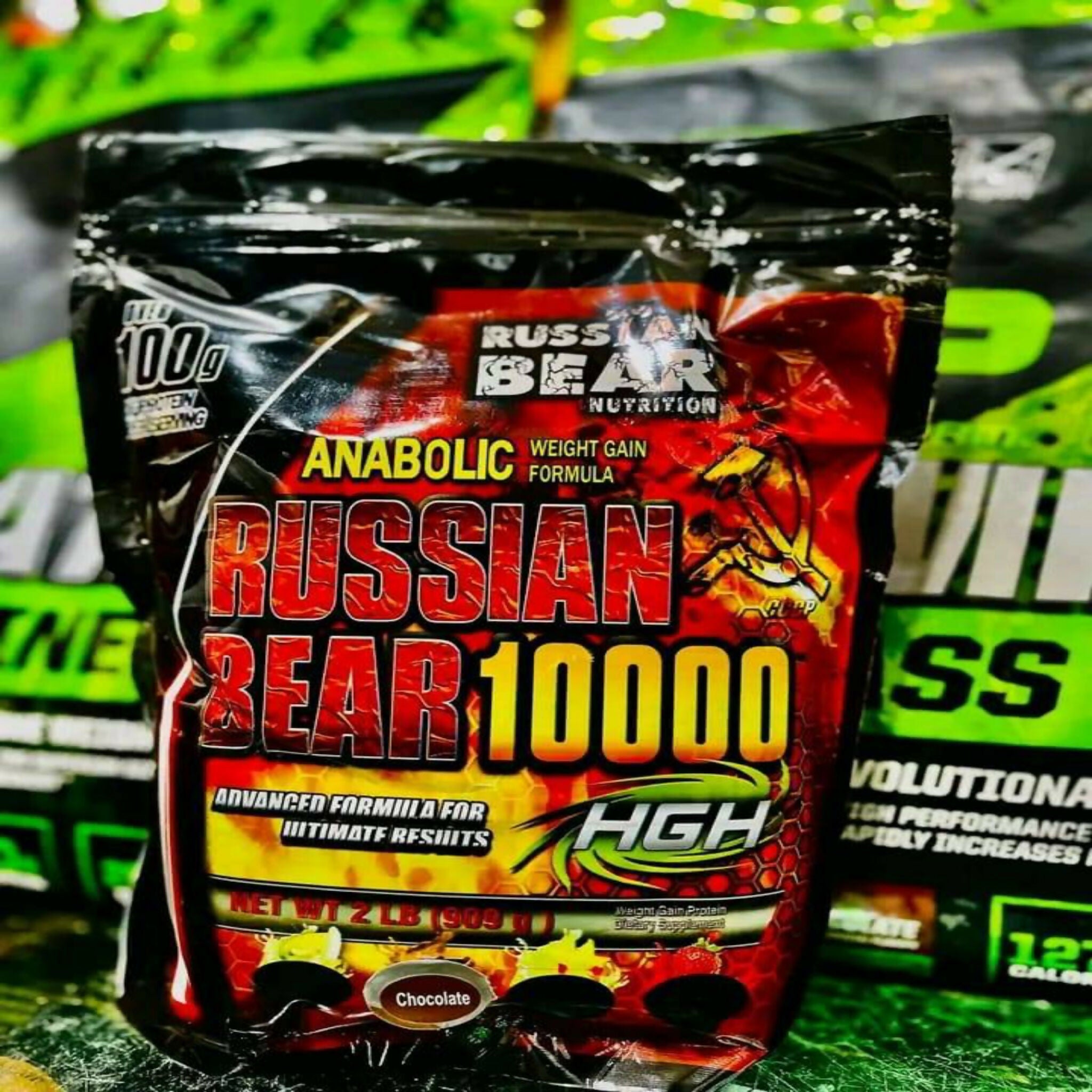 Russian Bear 10000 Chocolate Mass Gainer – 2lbs High-Calorie Weight Gain Formula