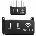 Black WiFi Router Storage Box & Wall Mount Shelf Universal Cable Organizer | Space-Saving Holder for Modem, Set-Top Box & Smart Devices | Home & Office Use