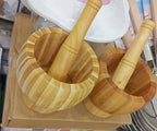 01 Set Wooden Pestle and Mortar For Crushing | Woden chattu watta for Grinding Nuts Dates and other Ingredients