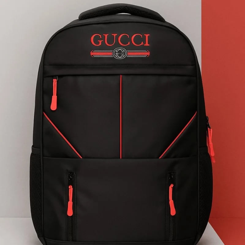 Multi-Functional Travel Backpack | Business Daypack with Laptop Compartment | Black & Red