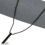 Pack Of 2 Boys Bar Necklace Materials Stainless Steel – Black