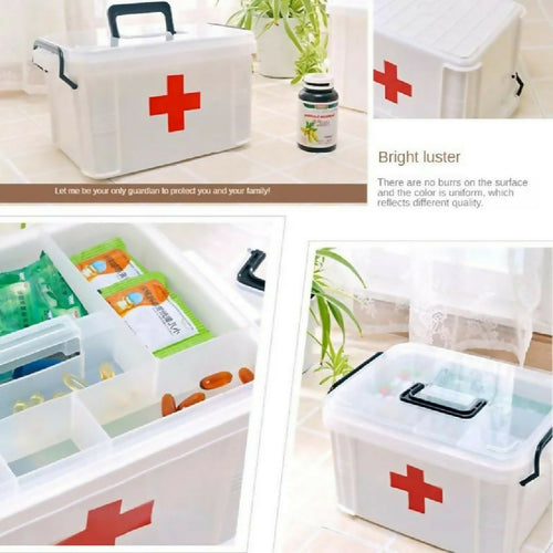 Transparent Plastic Medicine Pills Storage Box Organizer First Aid Kit Medicine Box
