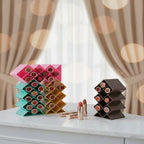 10 Grid Lipstick Organizer with Storage Box – Makeup & Cosmetic Holder | Random Color