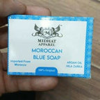 Midhat Apparel Moroccan Blue Soap with Argan Oil & Nila Zarka | 100% Original Imported from Morocco | Natural Skin Brightening