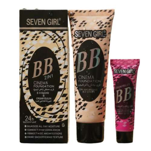 BB 2-in-1 Cinema Foundation & BB Cream Blush Set, Long-Lasting Coverage