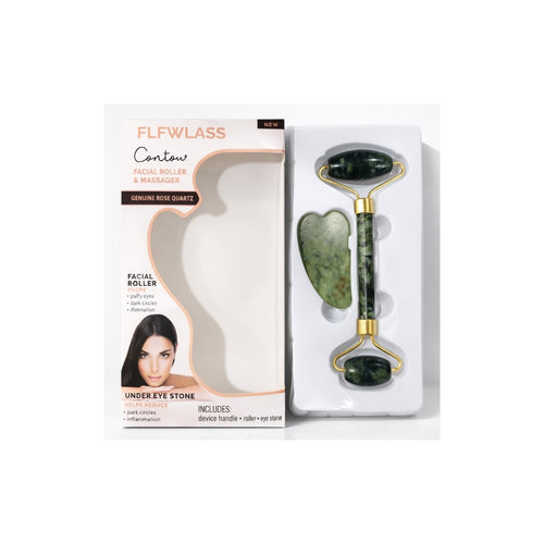 Jade Face Roller with Gua Sha Tool for Facial Massage Care