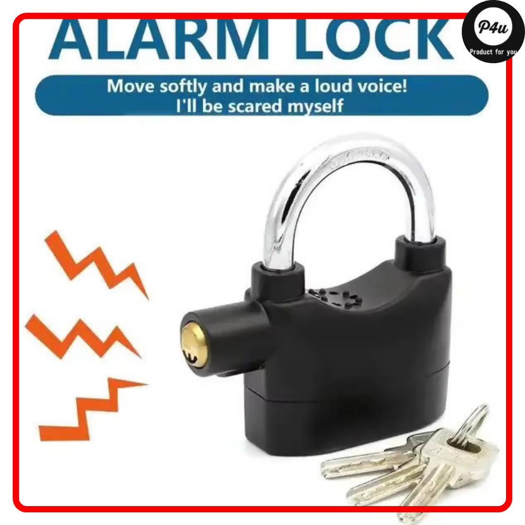 Heavy Duty Anti-Theft Alarm Padlock – Smart Stainless Steel Lock with 110dB Siren