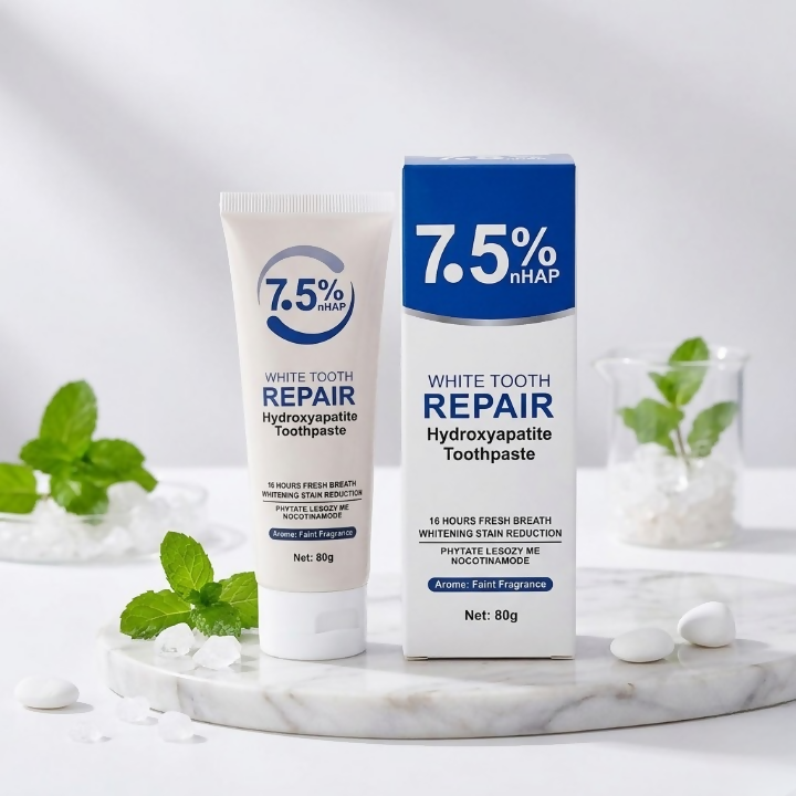 The 7.5% nHAP White Tooth Repair Toothpaste Hydroxyapatite Enamel strengthening & Whitening Formula (80g)