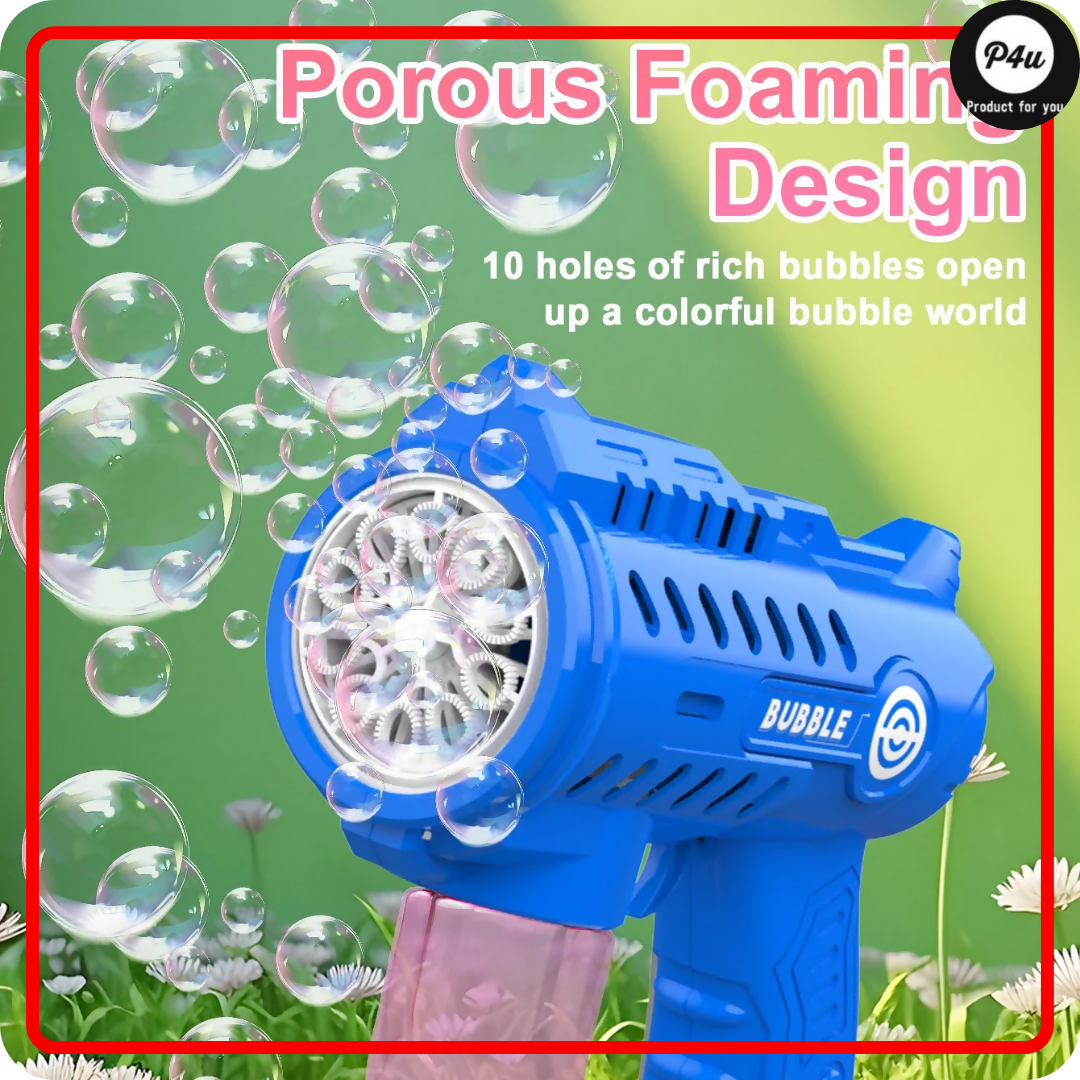 Bazooka Bubble Gun – 36-Hole Electric Bubble Blaster with Lights for Kids
