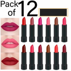 12 Pcs High Pigmented Matte Lipstick Set –